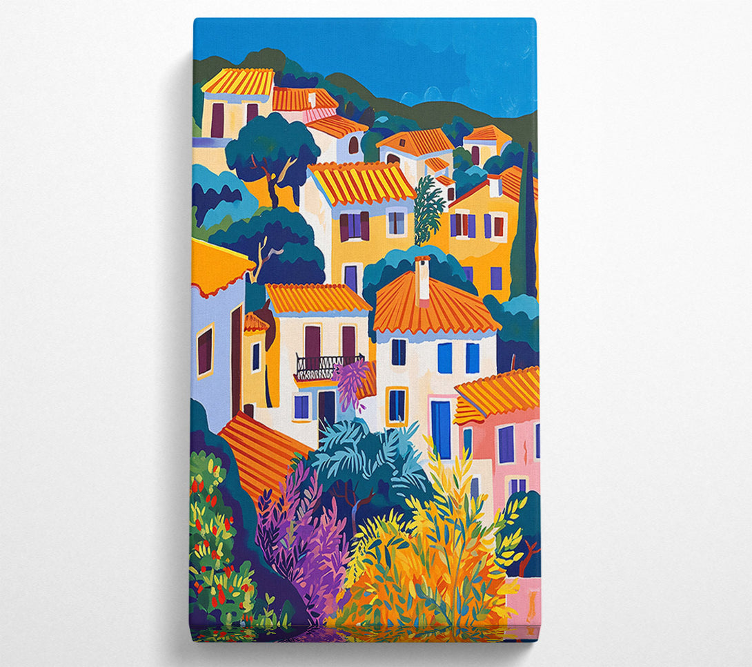  A Canvas Print of Orange Rooftop Village Canvas Art