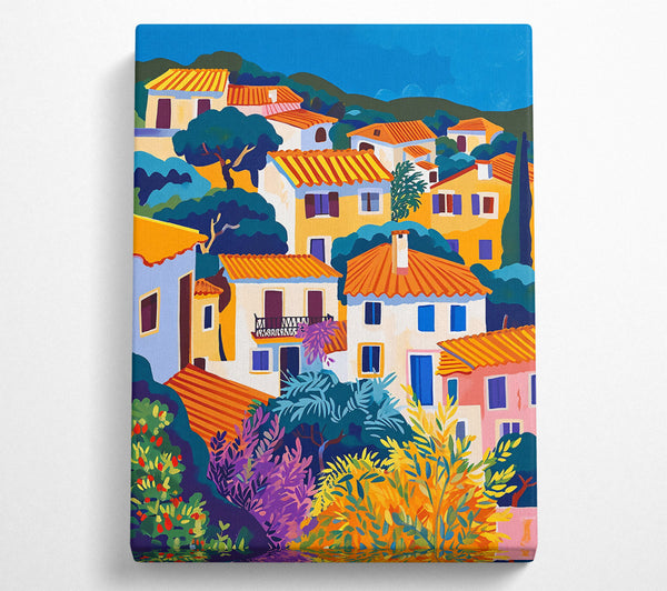  A Canvas Print of Orange Rooftop Village Canvas Art