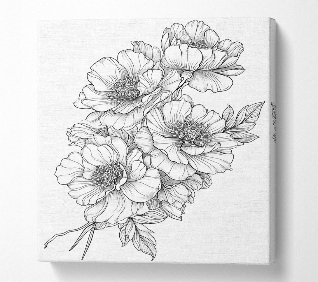  A Canvas Print of White Floral Bloom Canvas Print