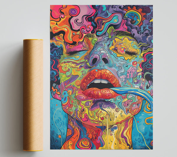 Azure Dream Lips Print