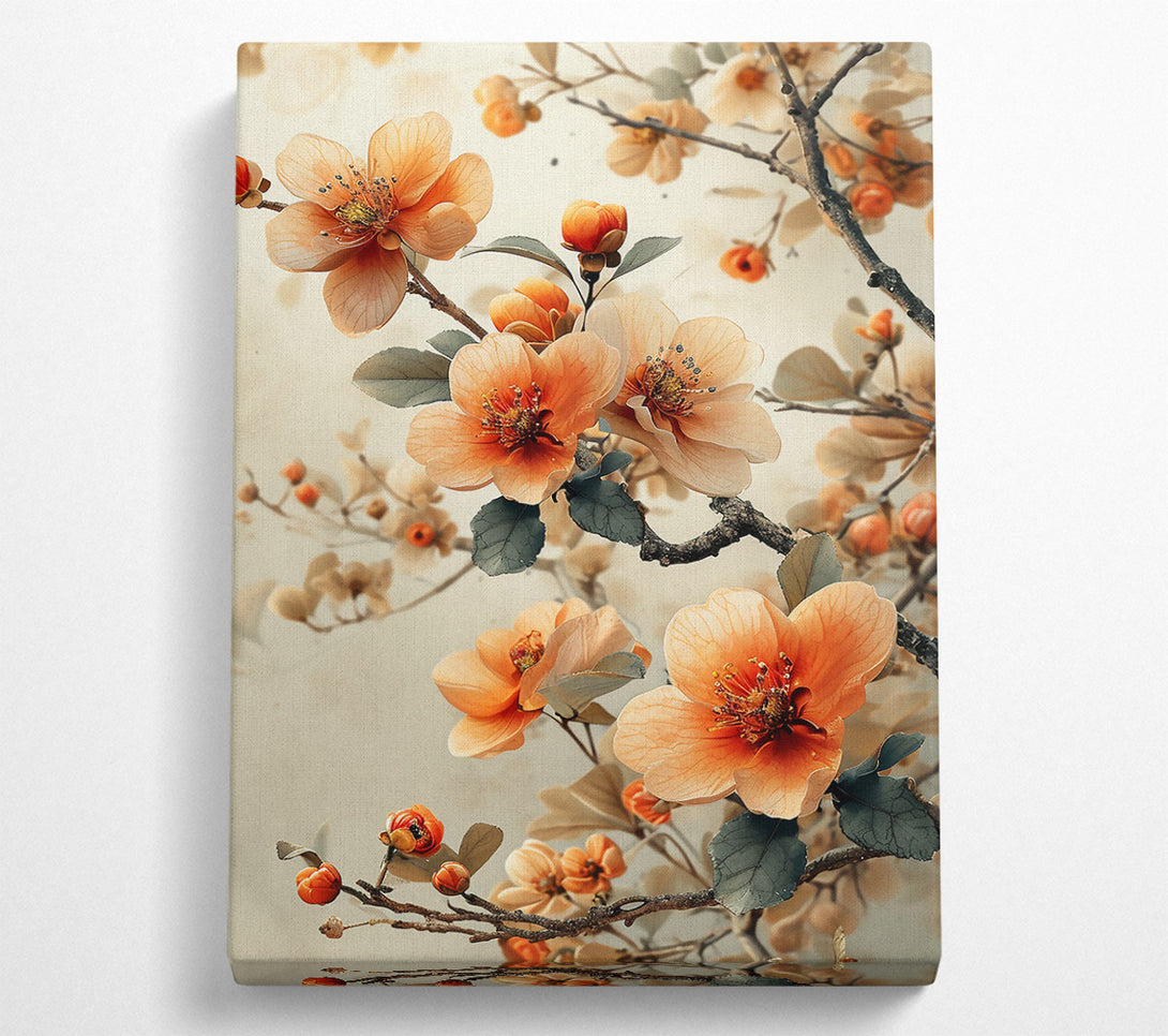  A Canvas Print of Peach Blossom Bloom Canvas Print