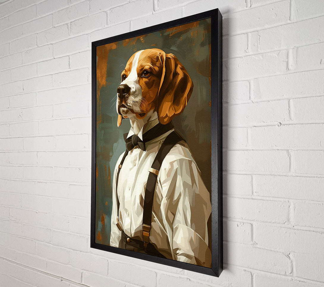  A Canvas Print of Brown Beagle Gentleman Canvas Art