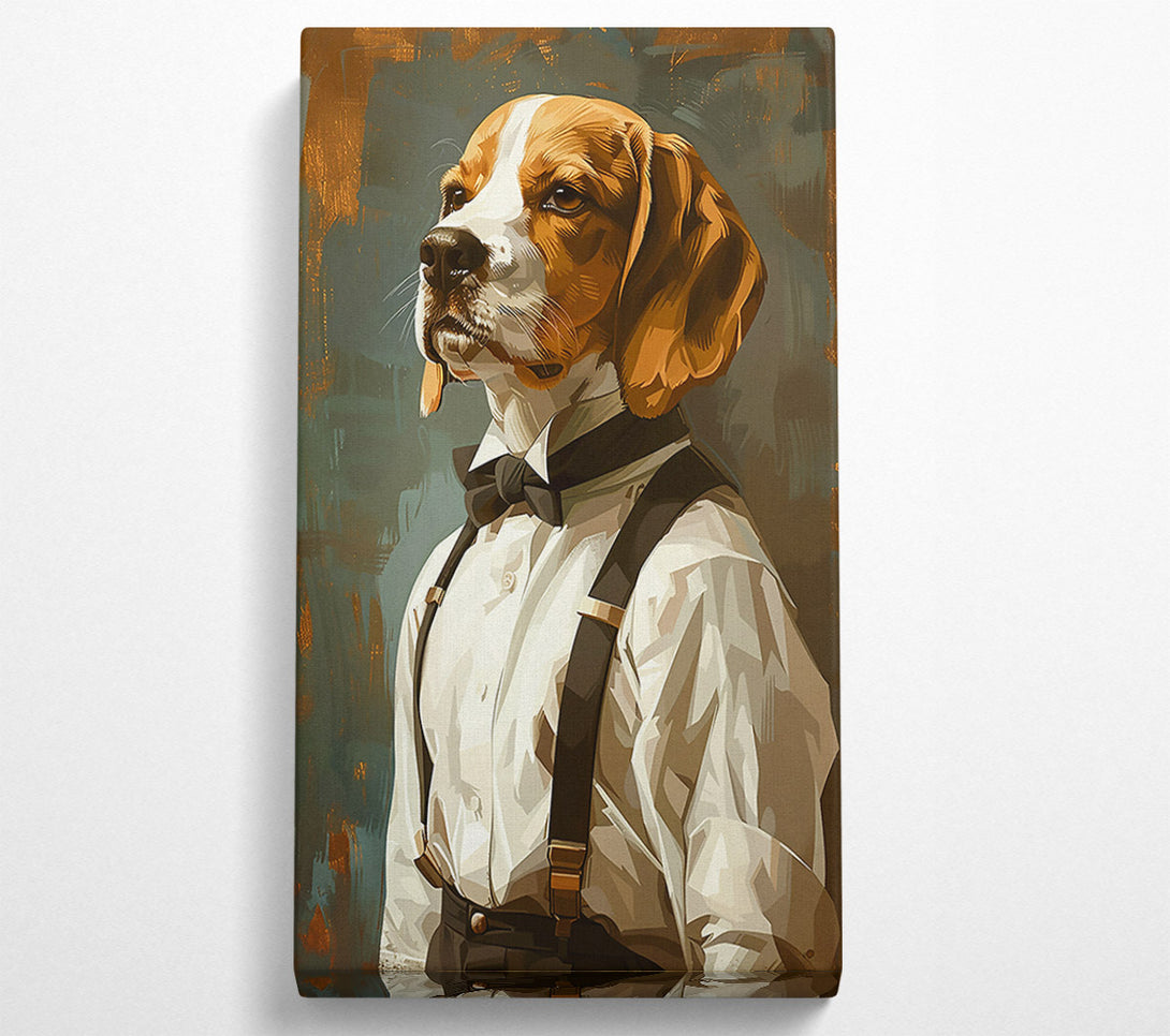  A Canvas Print of Brown Beagle Gentleman Canvas Art