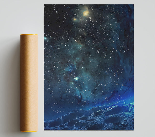 Cosmic Blue Landscape Giclee Print