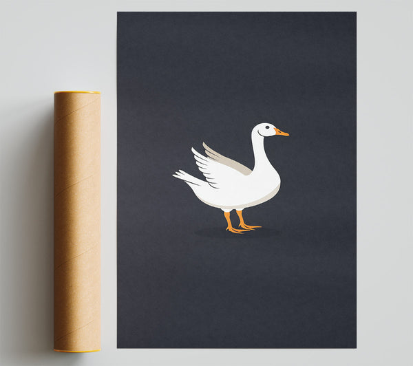 White Goose On Blue Giclee Print
