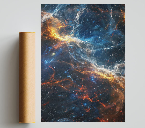 Cosmic Orange Nebula Print