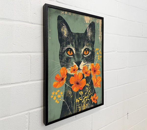 Orange Cat In Bloom