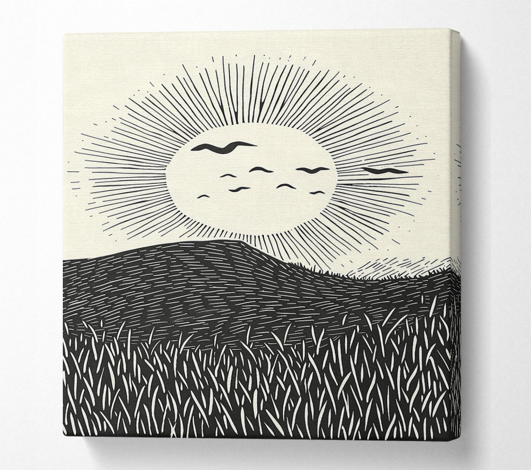  A Canvas Print of Black Sun And Field Canvas Wall Art