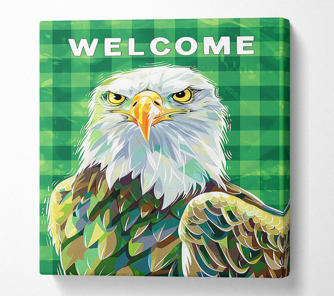  A Canvas Print of Green Welcome Eagle Canvas Print