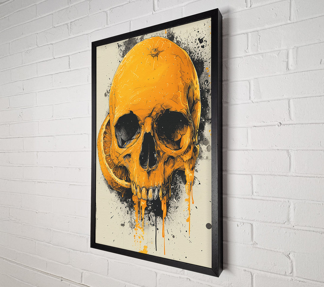  A Canvas Print of Citrus Skull Drip Canvas Wall Art