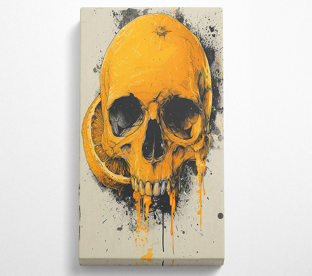  A Canvas Print of Citrus Skull Drip Canvas Wall Art