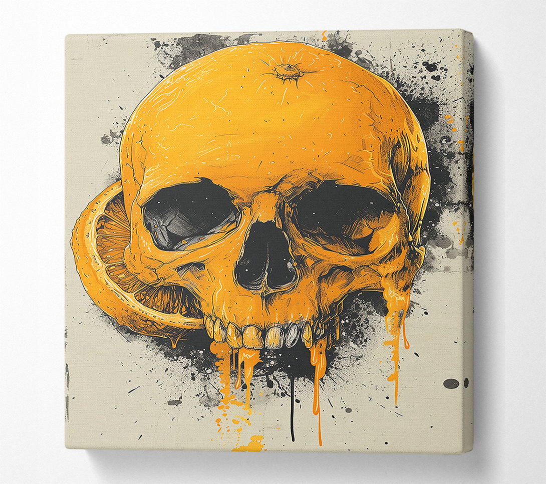  A Canvas Print of Citrus Skull Drip Canvas Wall Art