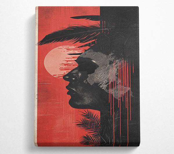  A Canvas Print of Crimson Sunset Silhouette Canvas Print