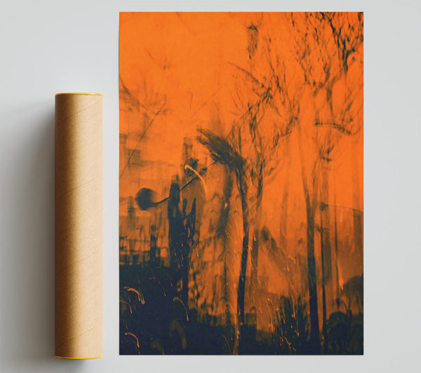Burnt Orange Haze Giclee Print