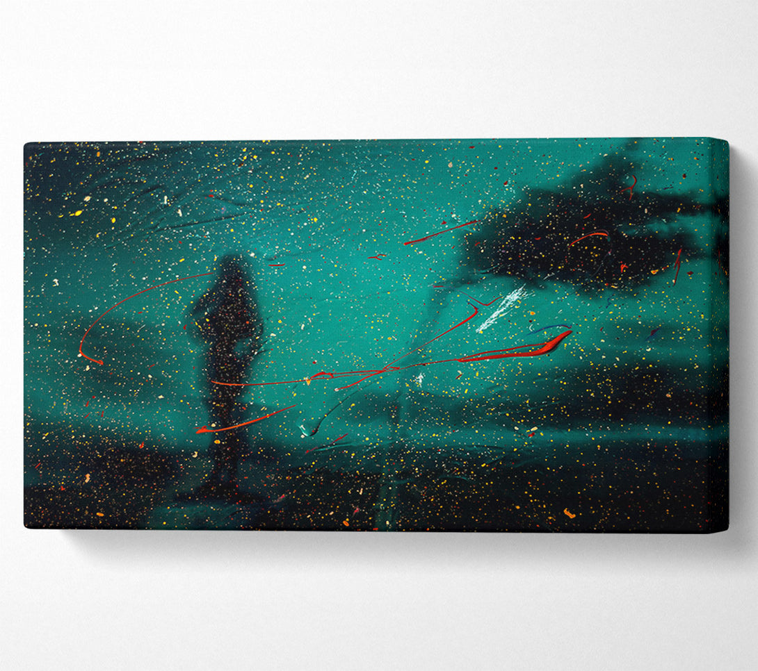  A Canvas Print of Emerald Sky Silhouette Canvas Print