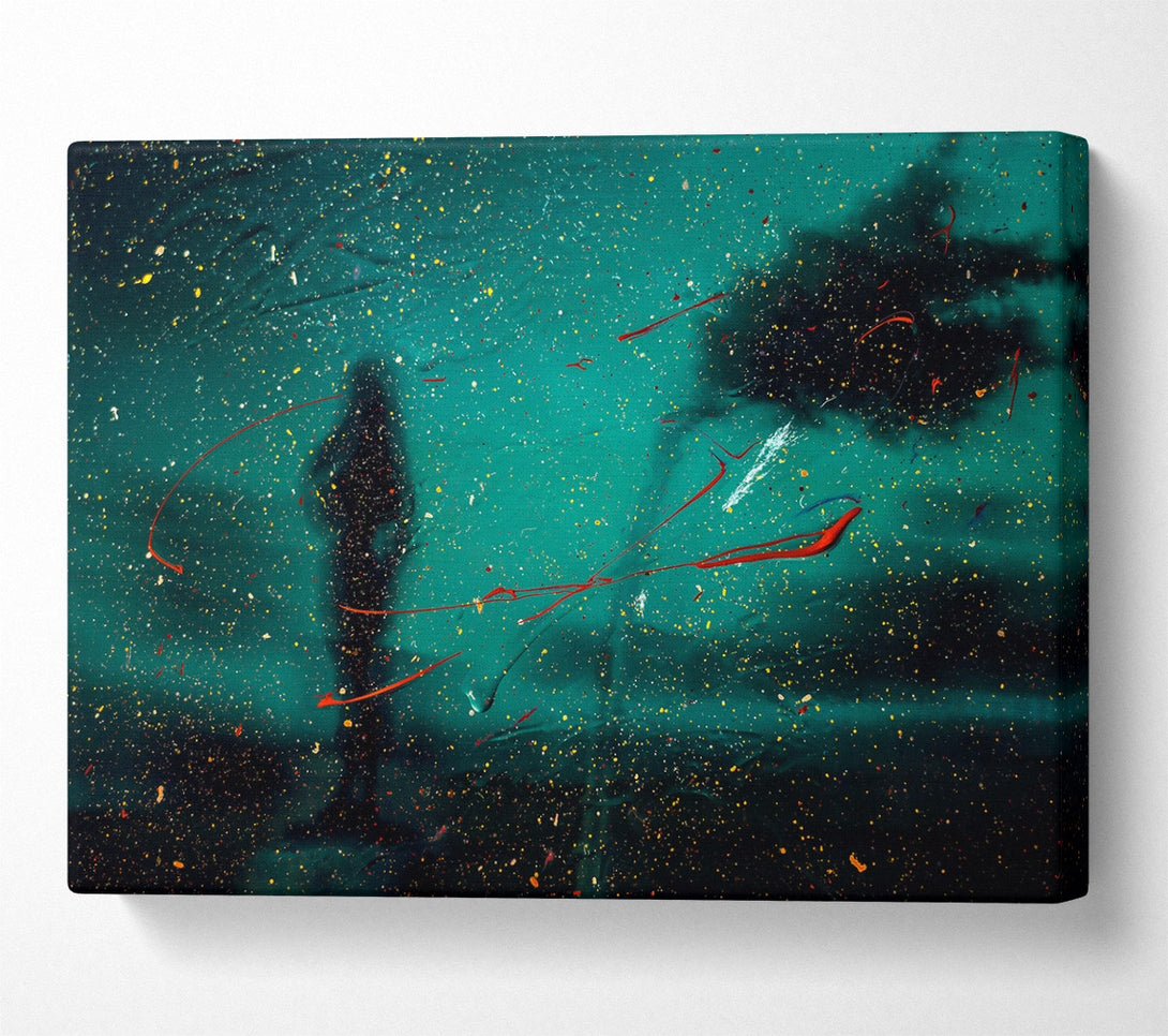  A Canvas Print of Emerald Sky Silhouette Canvas Print