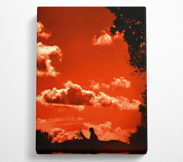 A Canvas Print of Crimson Sky Silhouette Canvas Print