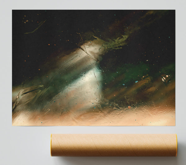 Teal And Golden Depth Giclee Print