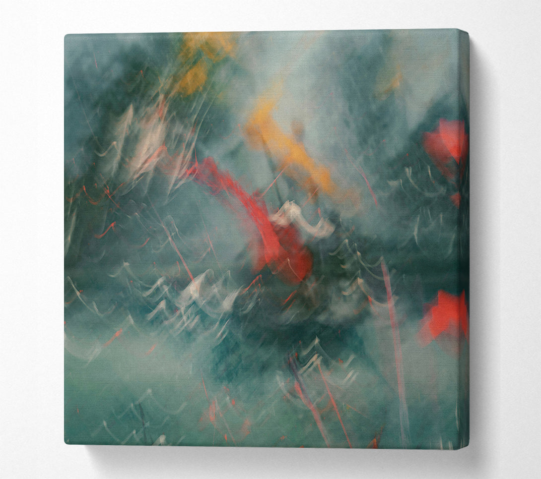  A Canvas Print of Teal Flame Dance Canvas Art
