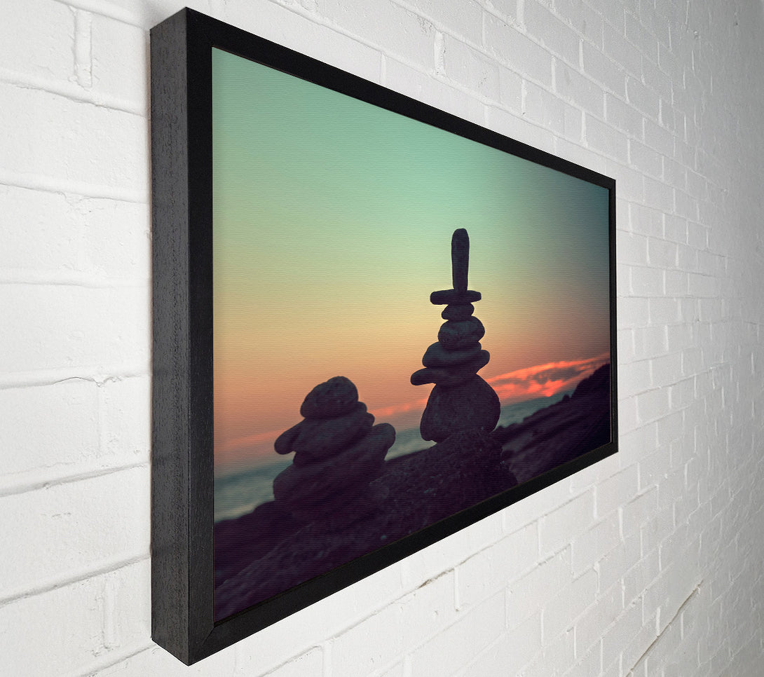  A Canvas Print of Sunset Stone Balance Canvas Wall Art