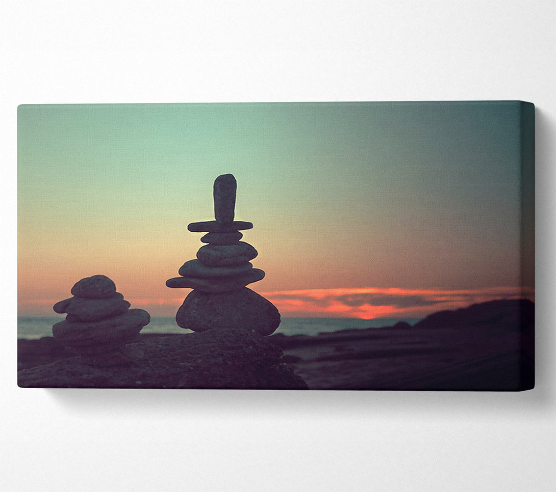  A Canvas Print of Sunset Stone Balance Canvas Wall Art