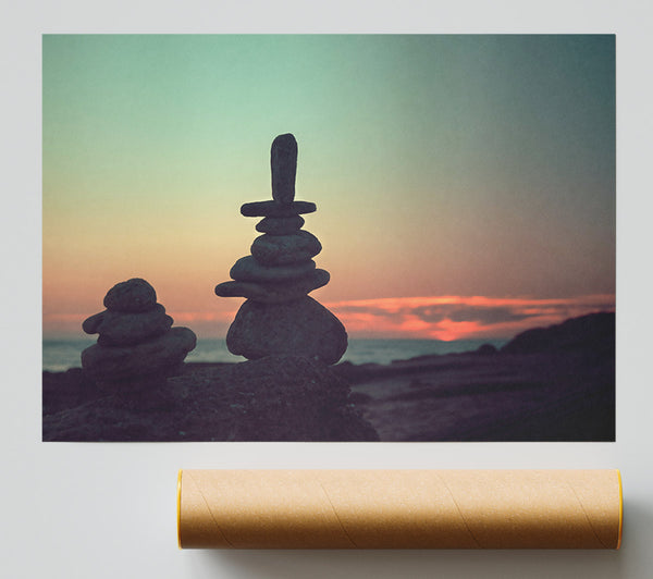 Sunset Stone Balance Print