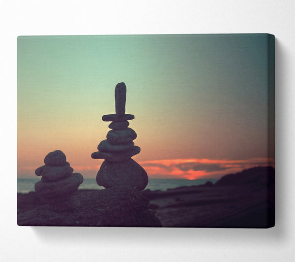  A Canvas Print of Sunset Stone Balance Canvas Wall Art