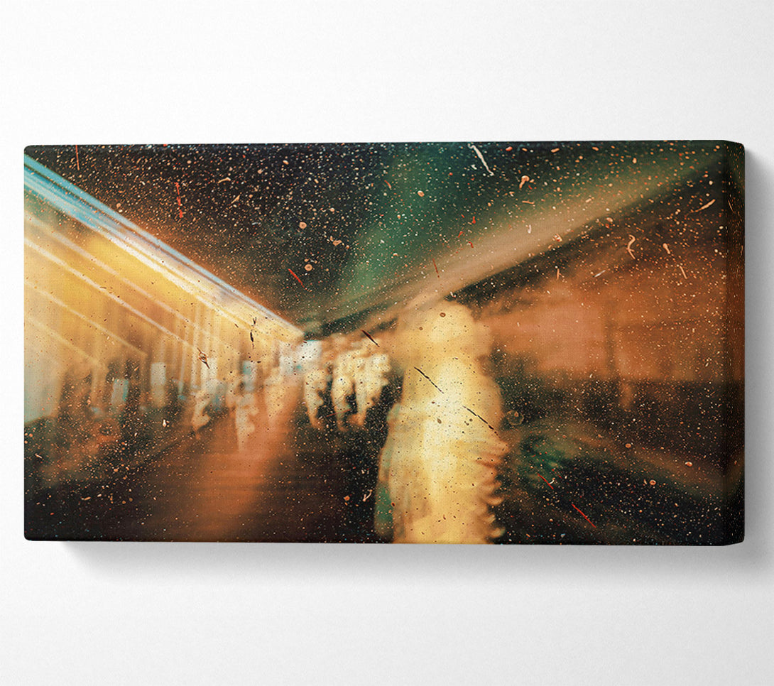  A Canvas Print of Golden Rain Through Glass Canvas Wall Art