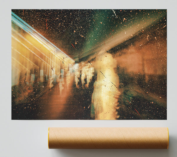 Golden Rain Through Glass Giclee Print