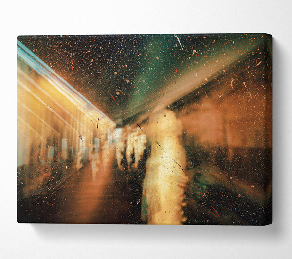  A Canvas Print of Golden Rain Through Glass Canvas Wall Art