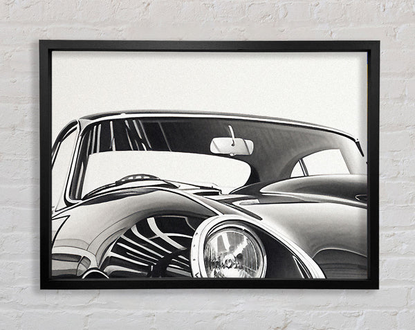 Jaguar E Type Sketch Framed Print