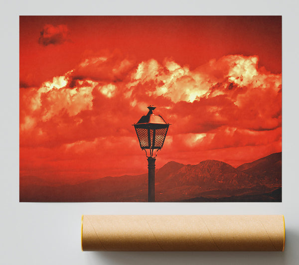 Crimson Sky Light Poster