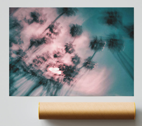 Pink Palm Haze Giclee Print