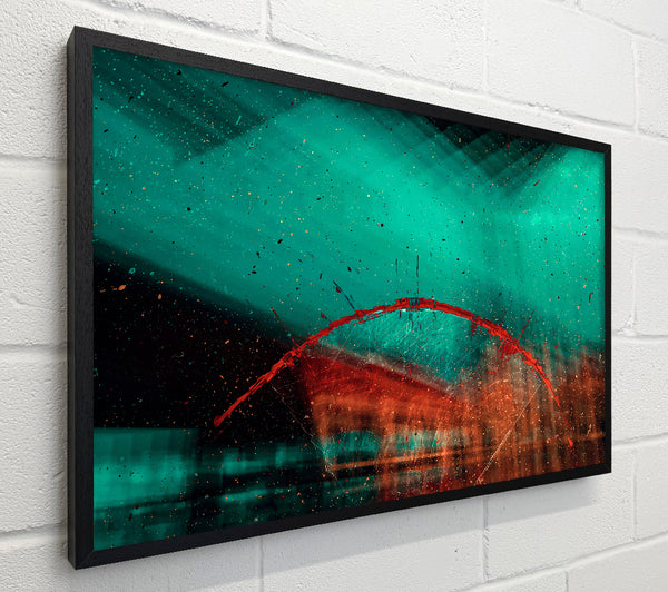 Teal And Red Splatter