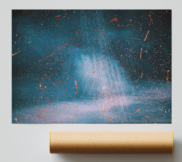 Teal Cosmic Shower Giclee Print