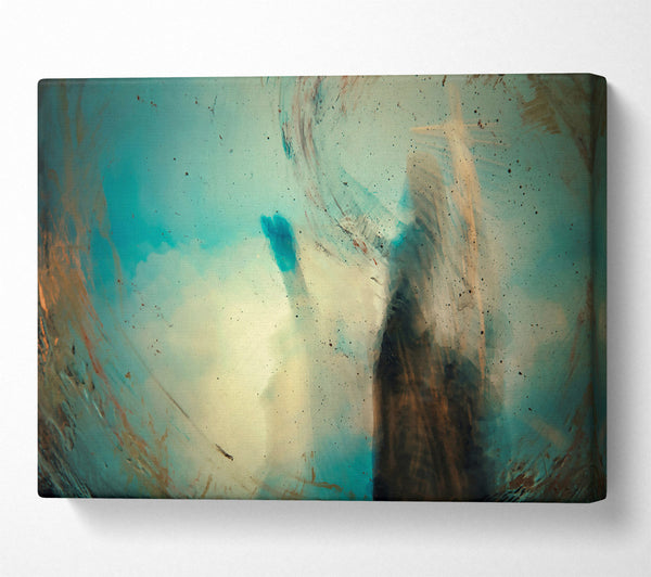  A Canvas Print of Turquoise Abstract Swirl Canvas Wall Art