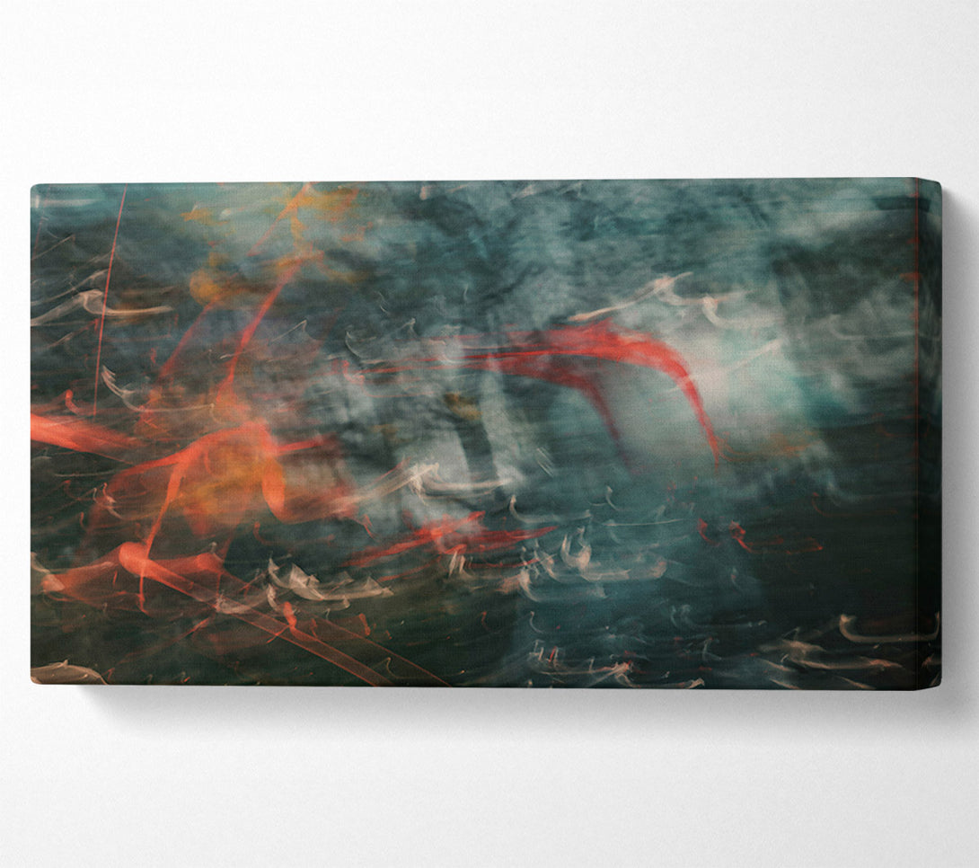  A Canvas Print of Red Through The Fog Canvas Print
