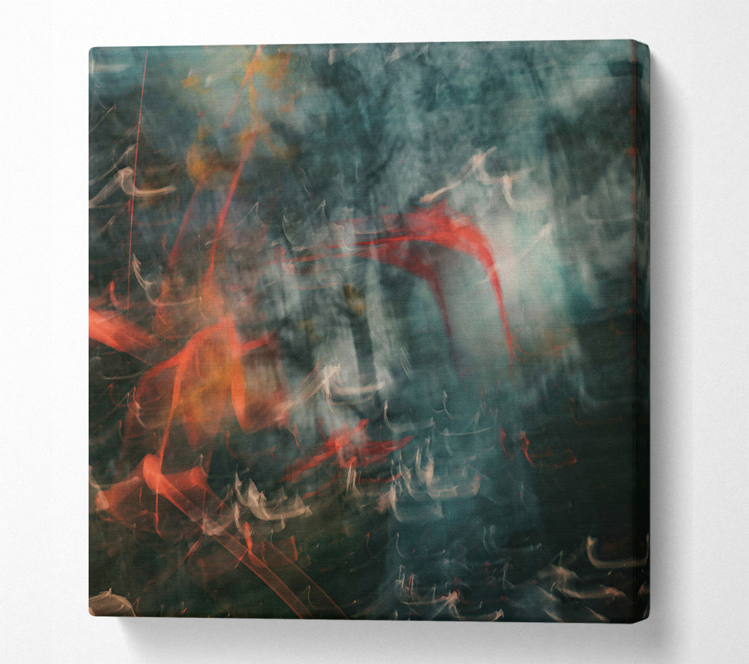  A Canvas Print of Red Through The Fog Canvas Print