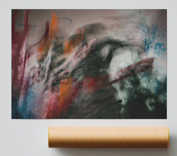 Crimson Ink Swirls Print