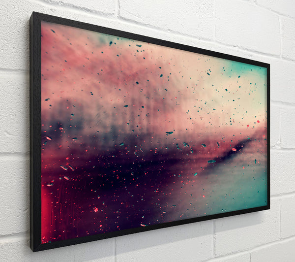 Crimson Rain Through Glass