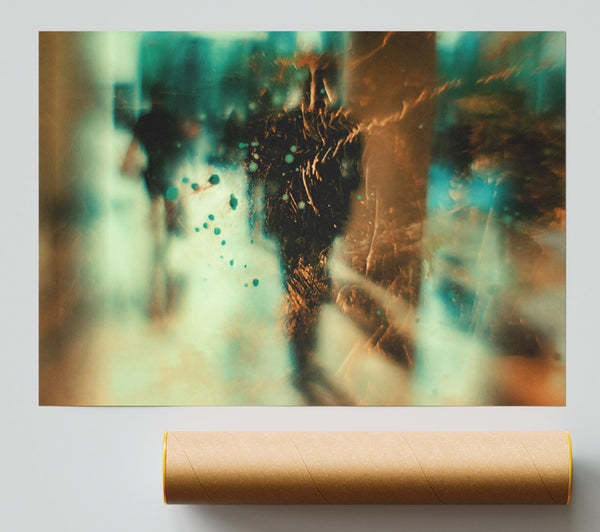 Teal And Golden Haze Poster