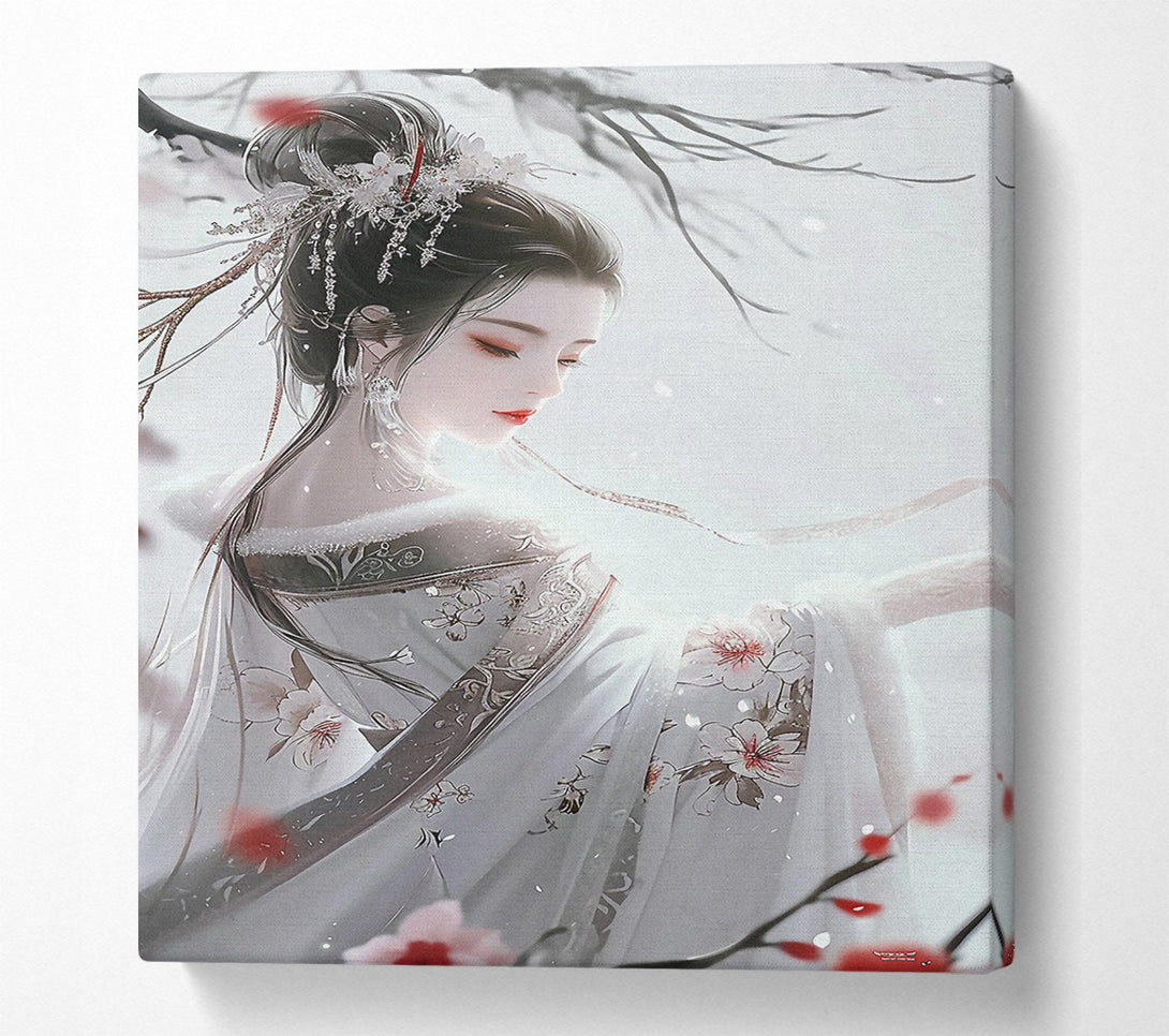  A Canvas Print of Japanese Plum Blossom Woman Canvas Print