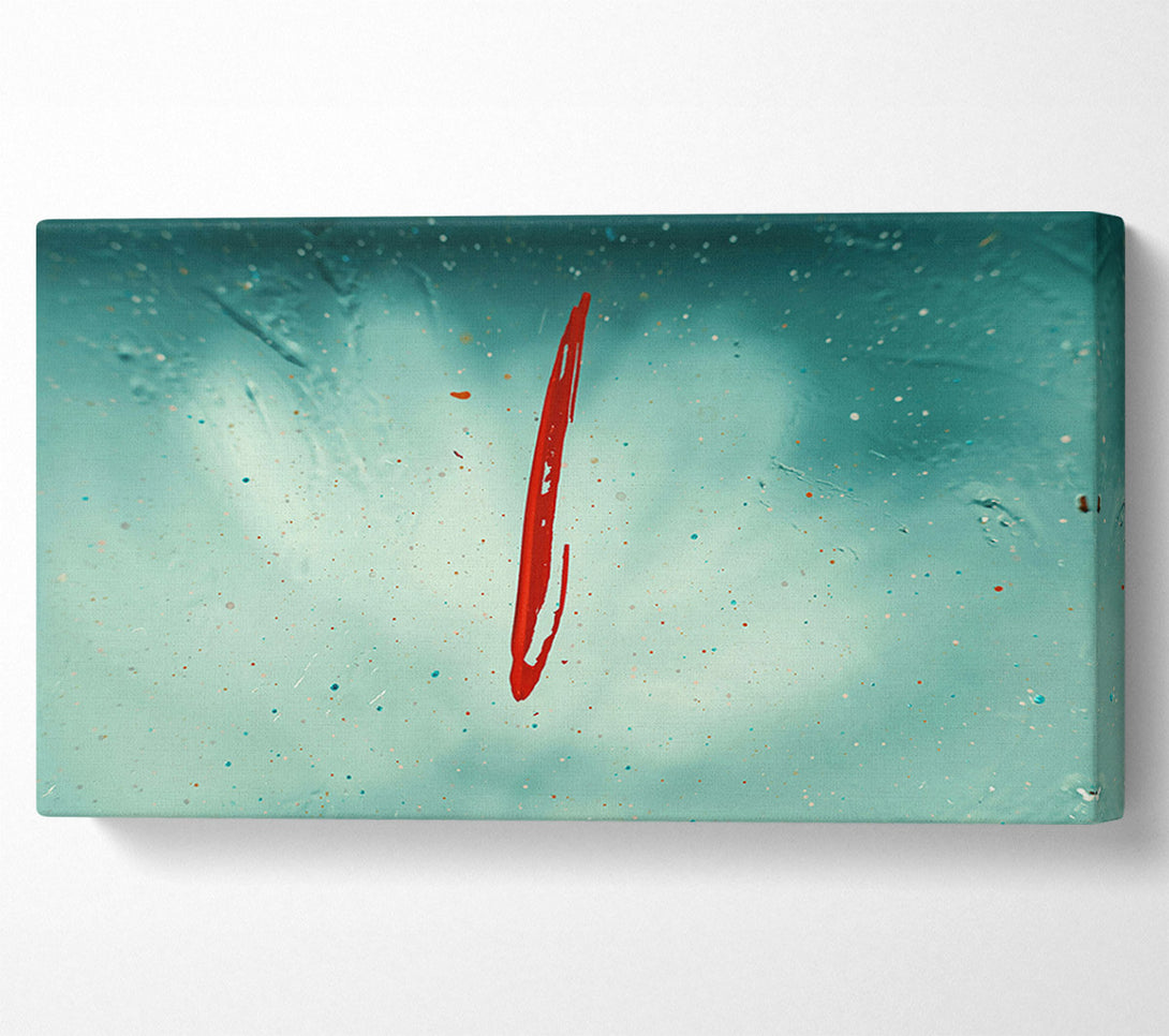  A Canvas Print of Red Mark On Teal Canvas Art