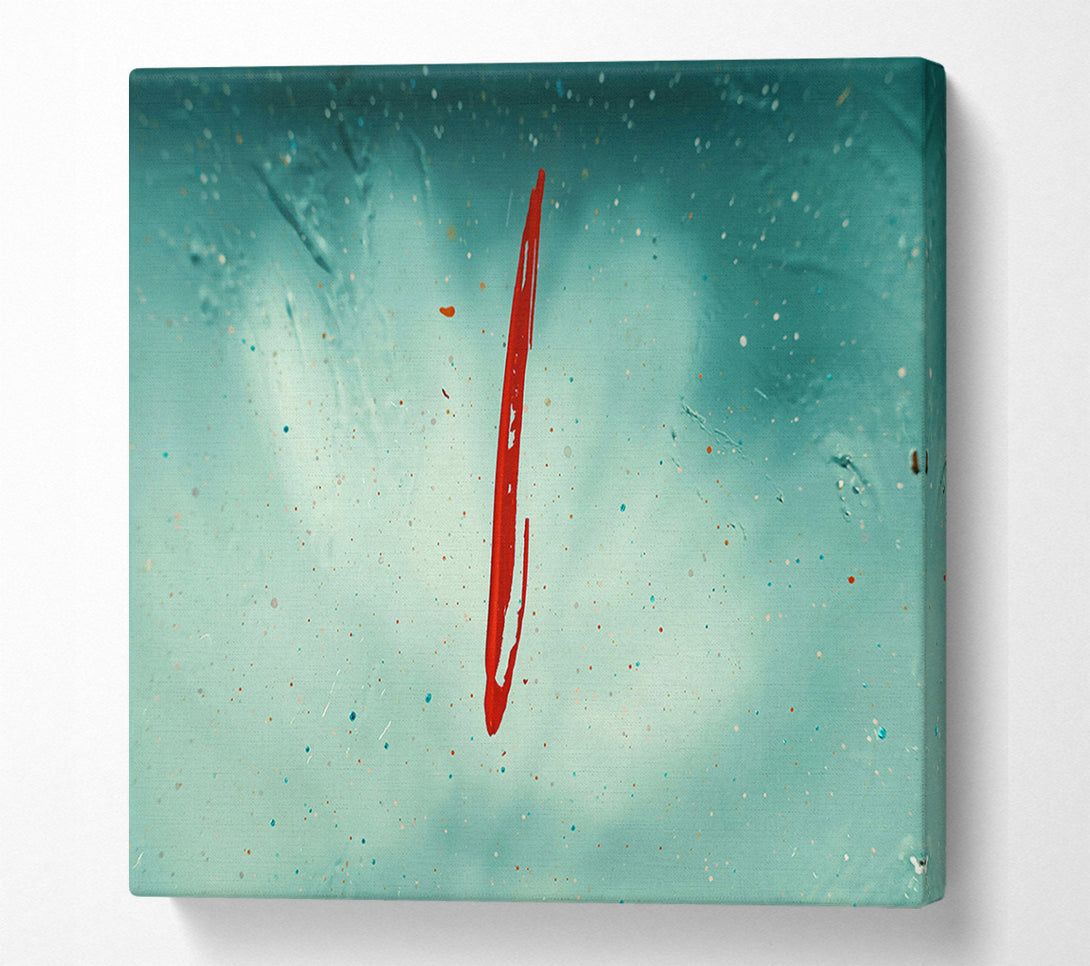  A Canvas Print of Red Mark On Teal Canvas Art