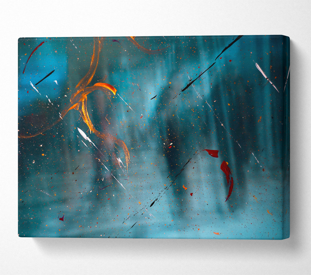  A Canvas Print of Teal And Gold Dreams Canvas Wall Art
