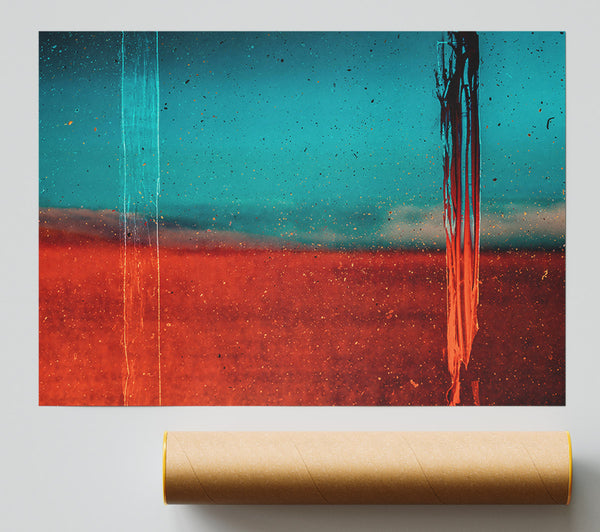 Red Through Turquoise Poster