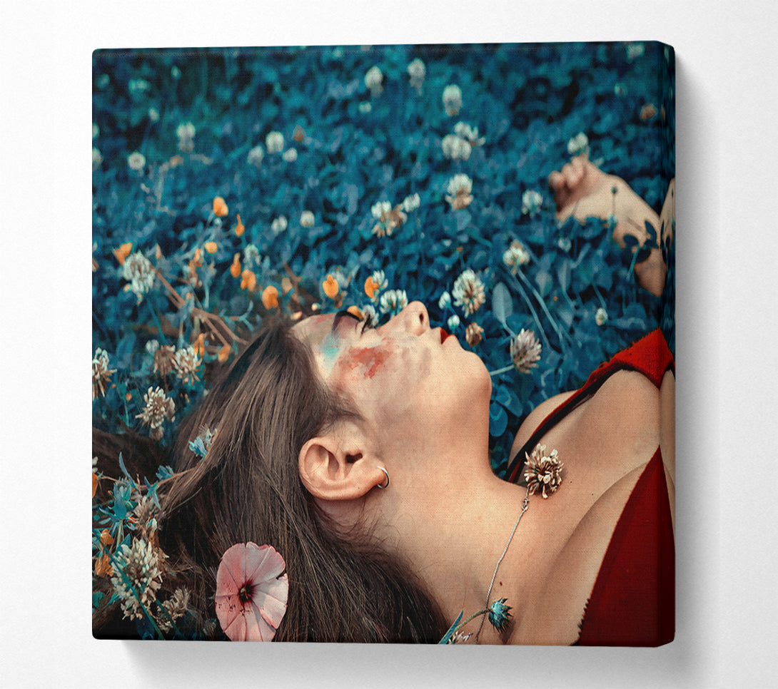  A Canvas Print of Azure Flower Dream Canvas Wall Art