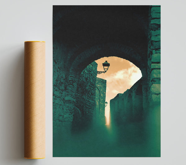 Emerald Alleyway Light Print