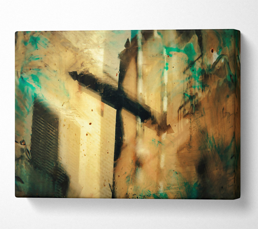  A Canvas Print of Teal Through Glass Canvas Print