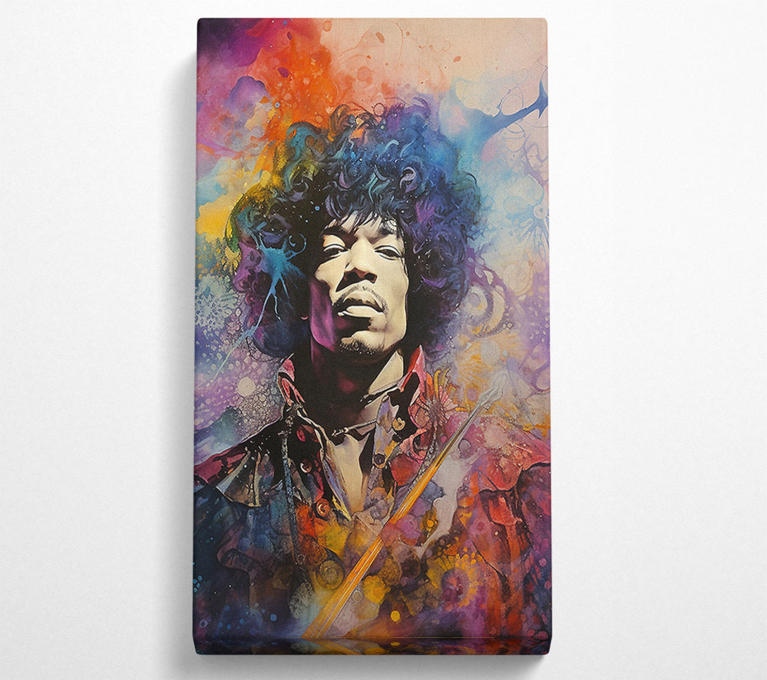  A Canvas Print of Jimi Hendrix Colour Splash Canvas Print